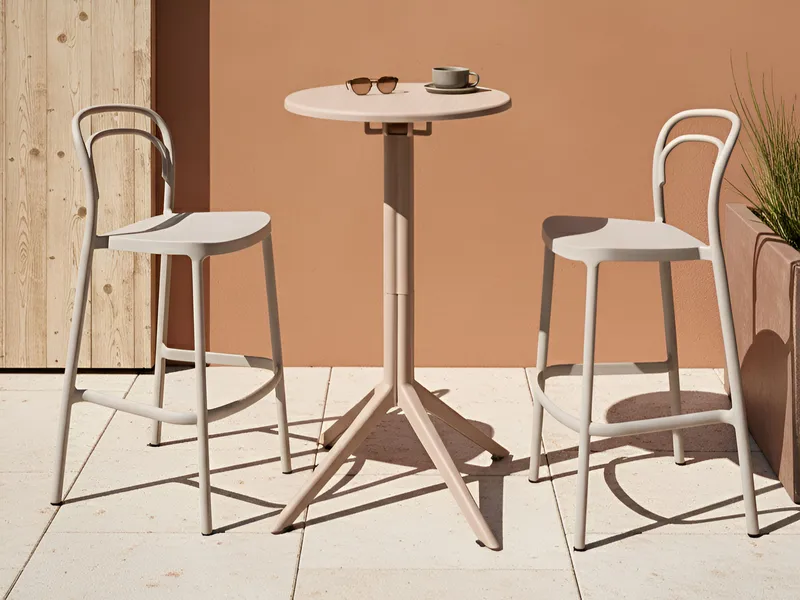 Baaripöytä ulos Legrena 60 cm - beige - Puutarhakalusteet - Terassipöydät - Baaripöytä ulos