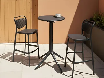 Baaripöytä ulos Legrena 60 cm - musta - Puutarhakalusteet - Terassipöydät - Baaripöytä ulos