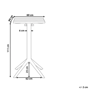 Baaripöytä ulos Lemnos 60x60 cm - beige - Puutarhakalusteet - Terassipöydät - Baaripöytä ulos