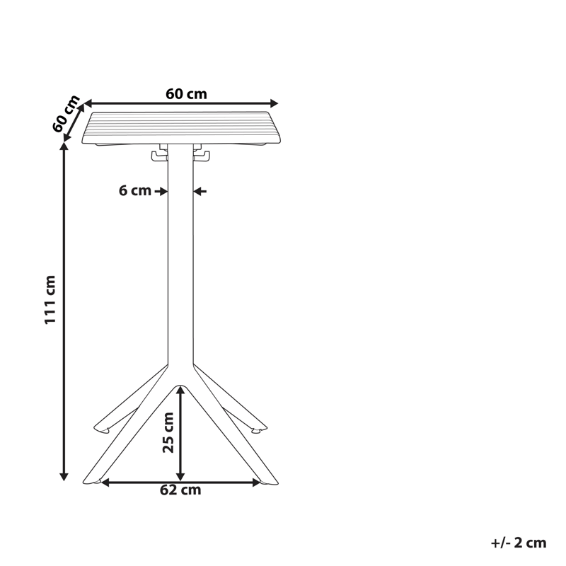 Baaripöytä ulos Lemnos 60x60 cm - beige - Puutarhakalusteet - Terassipöydät - Baaripöytä ulos