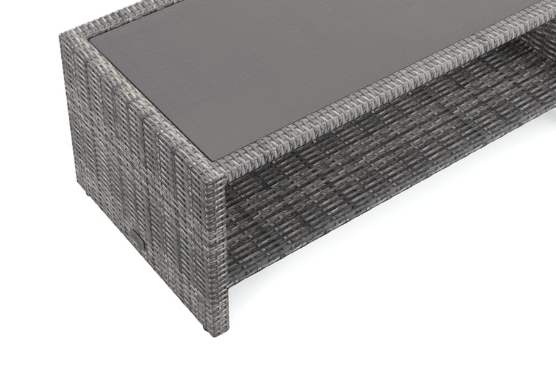 Bahamas Loungbord och Soffbord med hylla Utomhus 113 cm Kons - Puutarhakalusteet - Terassipöydät - Sohvapöytä ulos & loungepöytä