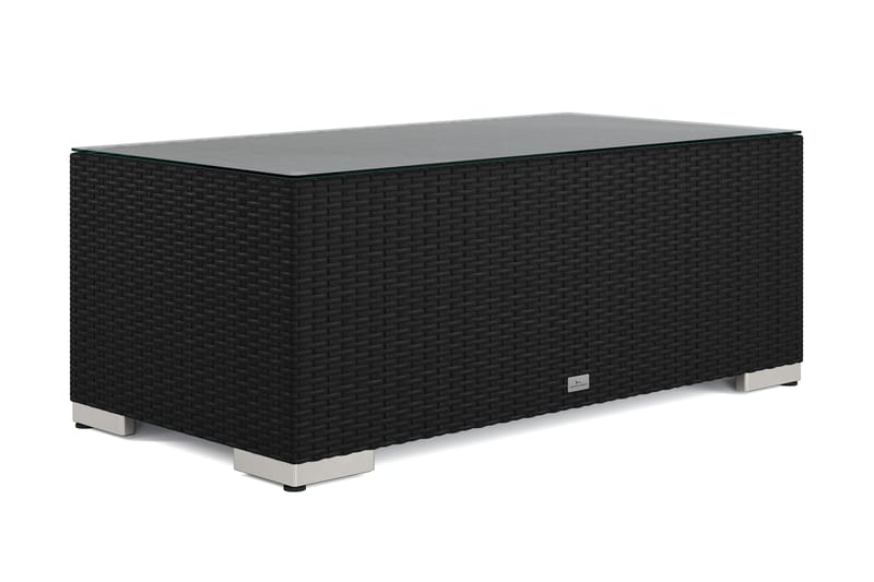Bahamas Sohvapöytä Ulkokäyttöön 113x58 cm Polyrottinkia, Musta