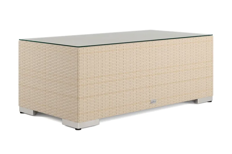 Bahamas Sohvapöytä Ulkokäyttöön 113x58 cm Polyrottinkia, Hiekka