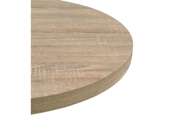 Bistropöytä MDF ja teräs pyöreä 80x75 cm tammenvärinen - Beige - Kahvilapöytä