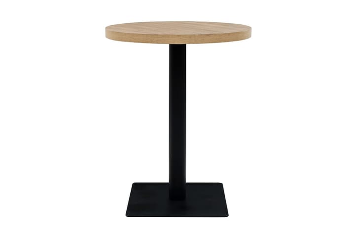 Bistropöytä MDF ja teräs pyöreä 60x75 cm tammenvärinen - Beige - Kahvilapöytä