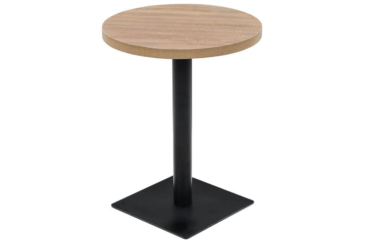 Bistropöytä MDF ja teräs pyöreä 60x75 cm tammenvärinen - Beige - Kahvilapöytä