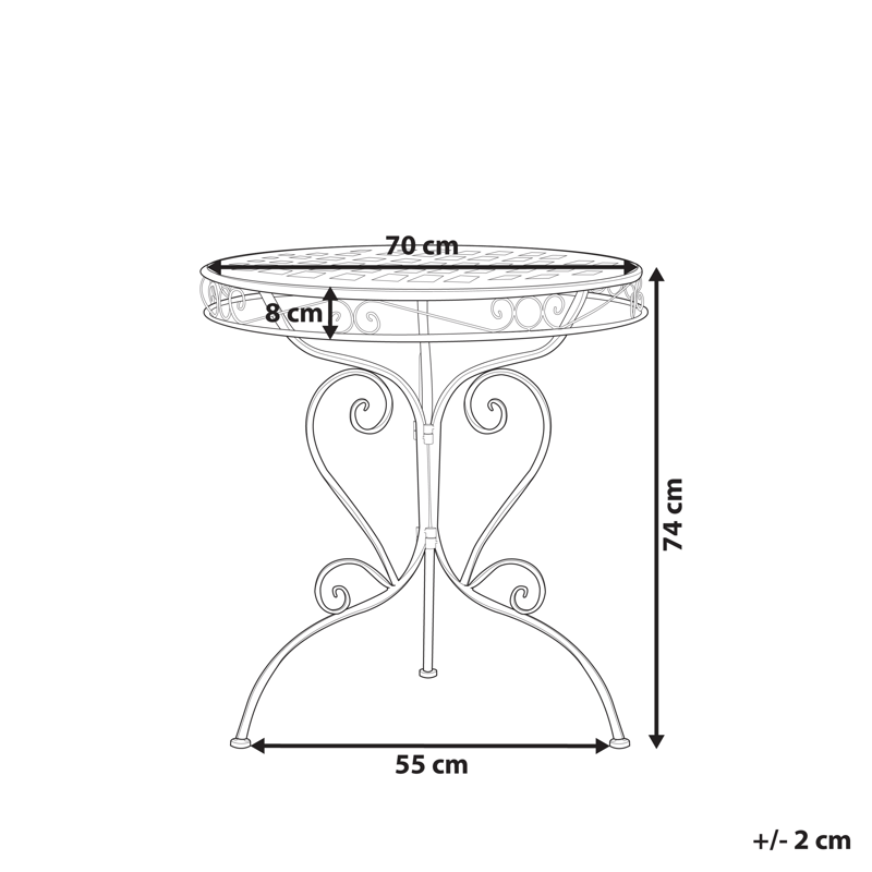 Bistropöytä ulos Albinia 70 cm Rauta - Sininen - Puutarhakalusteet - Terassipöydät - Kahvilapöytä