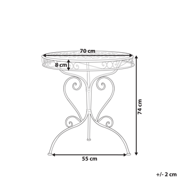 Bistropöytä ulos Albinia 70 cm Rauta - Punainen - Puutarhakalusteet - Terassipöydät - Kahvilapöytä