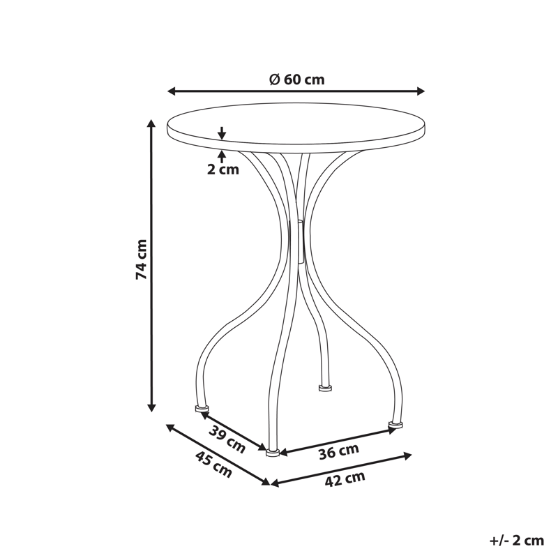 Bistropöytä ulos Anapo 60 cm Rauta - Musta/Vihreä - Puutarhakalusteet - Terassipöydät - Kahvilapöytä