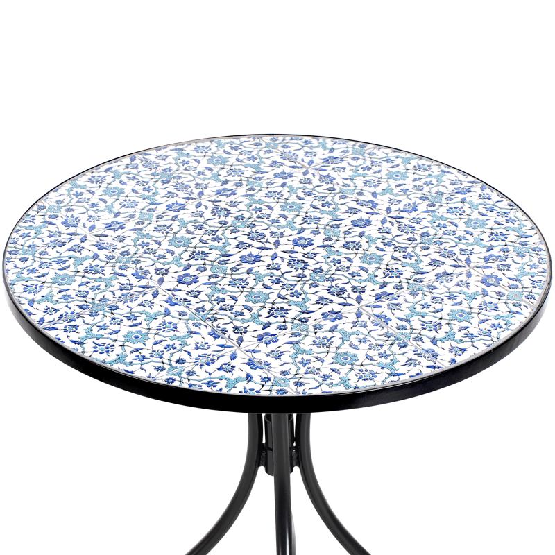 Bistropöytä ulos Chapeco 60 cm Rauta - Musta/sininen/valkoinen - Puutarhakalusteet - Terassipöydät - Kahvilapöytä