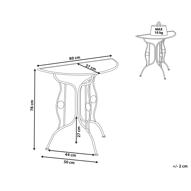Bistropöytä ulos Coggia 80 cm Rauta - Beige - Puutarhakalusteet - Terassipöydät - Kahvilapöytä