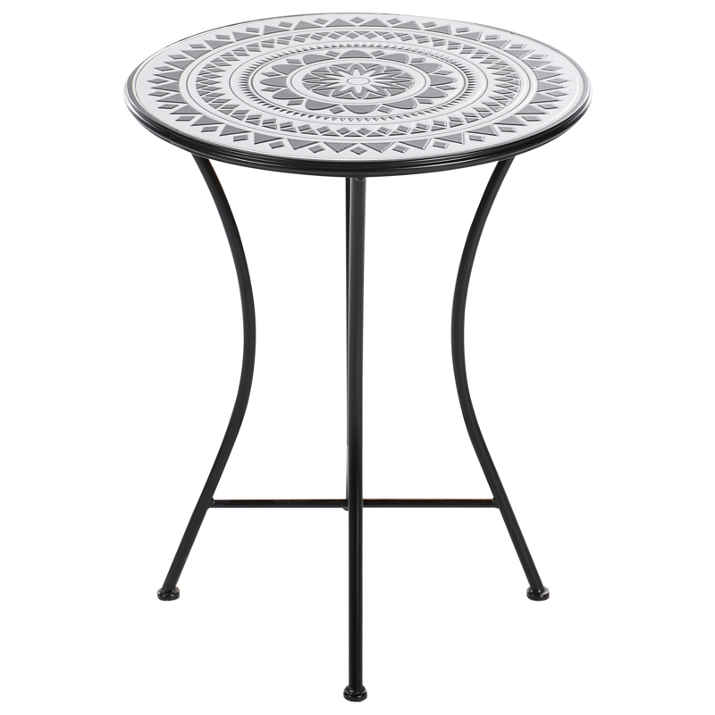 Bistropöytä ulos Comiso 60 cm Rauta - Musta/Valkoinen - Puutarhakalusteet - Terassipöydät - Kahvilapöytä