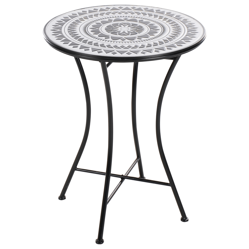 Bistropöytä ulos Comiso 60 cm Rauta - Musta/Valkoinen - Puutarhakalusteet - Terassipöydät - Kahvilapöytä