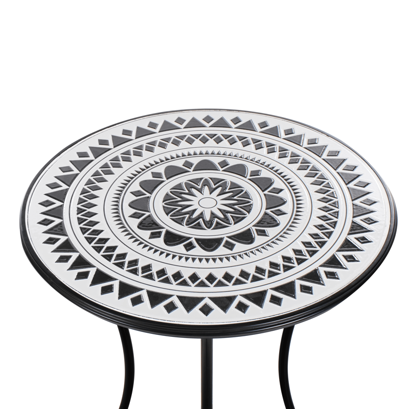 Bistropöytä ulos Comiso 60 cm Rauta - Musta/Valkoinen - Puutarhakalusteet - Terassipöydät - Kahvilapöytä