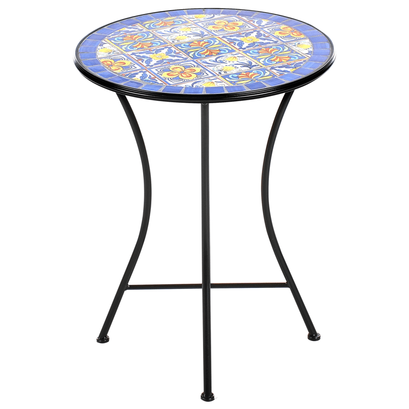 Bistropöytä ulos Coriano 60 cm Rauta - Musta/sininen - Puutarhakalusteet - Terassipöydät - Kahvilapöytä