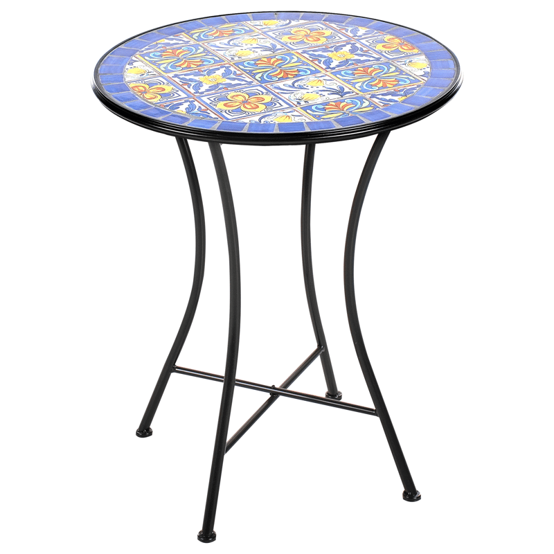 Bistropöytä ulos Coriano 60 cm Rauta - Musta/sininen - Puutarhakalusteet - Terassipöydät - Kahvilapöytä