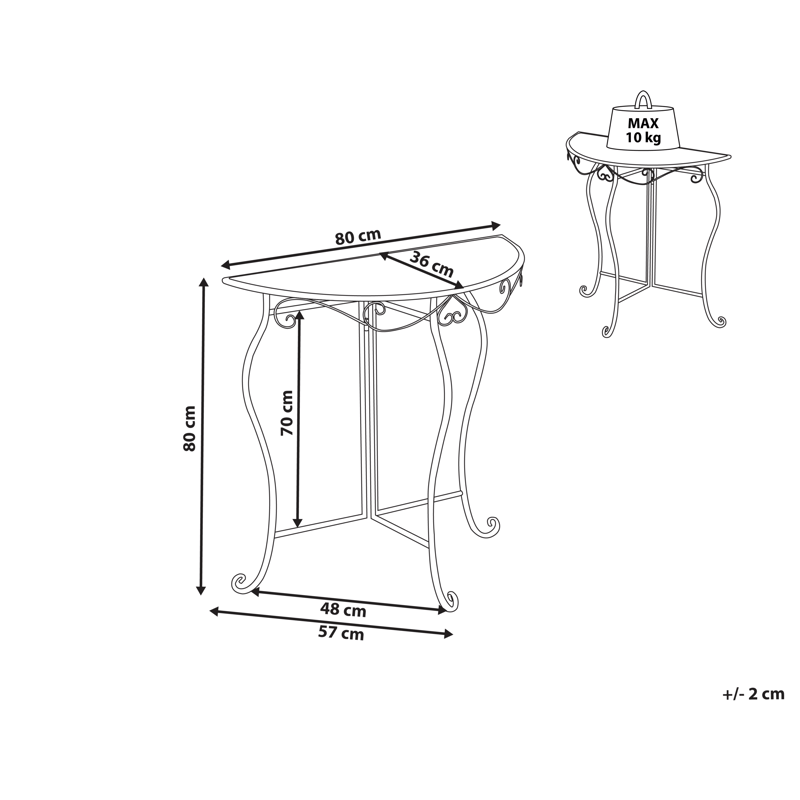 Bistropöytä ulos Folelli 80 cm Rauta - Beige - Puutarhakalusteet - Terassipöydät - Kahvilapöytä