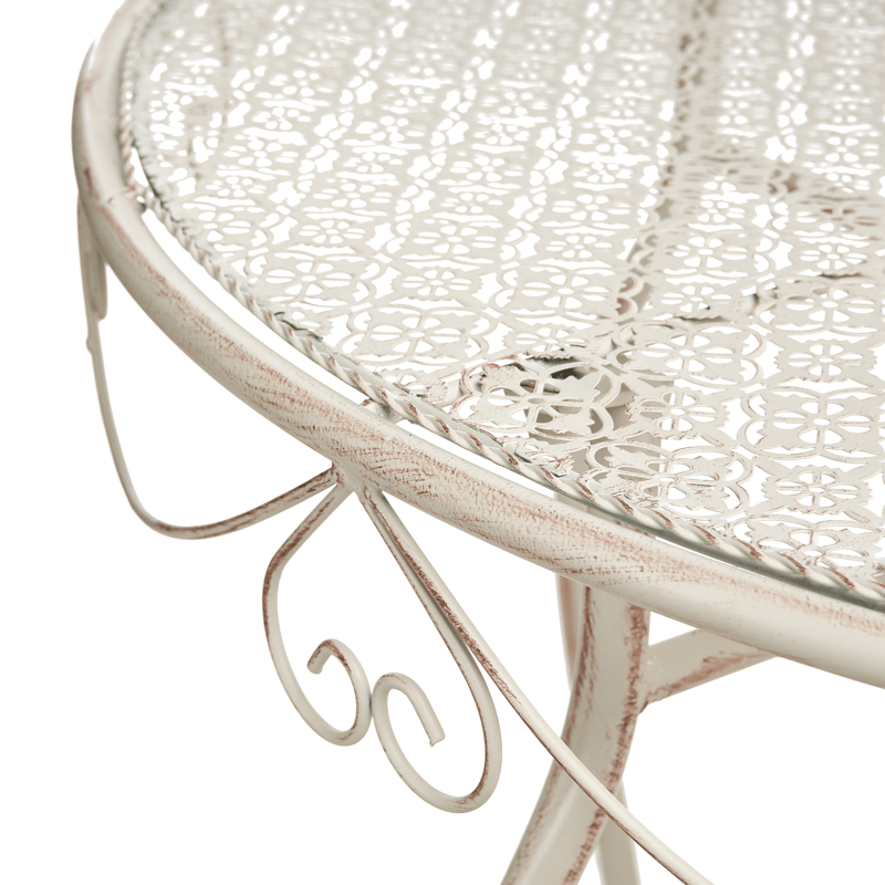 Bistropöytä ulos Folelli 80 cm Rauta - Beige - Puutarhakalusteet - Terassipöydät - Kahvilapöytä