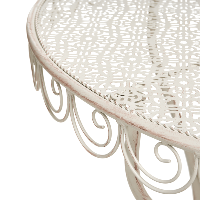 Bistropöytä ulos Juina 80 cm Rauta - Beige - Puutarhakalusteet - Terassipöydät - Kahvilapöytä