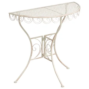 Bistropöytä ulos Juina 80 cm Rauta - Beige - Puutarhakalusteet - Terassipöydät - Kahvilapöytä