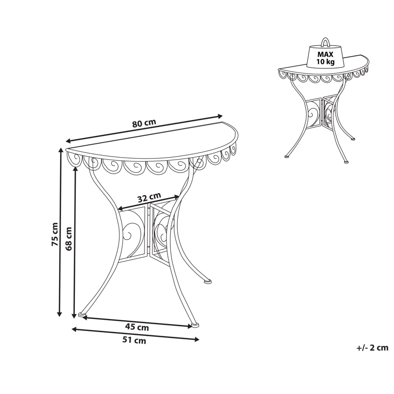 Bistropöytä ulos Juina 80 cm Rauta - Beige - Puutarhakalusteet - Terassipöydät - Kahvilapöytä