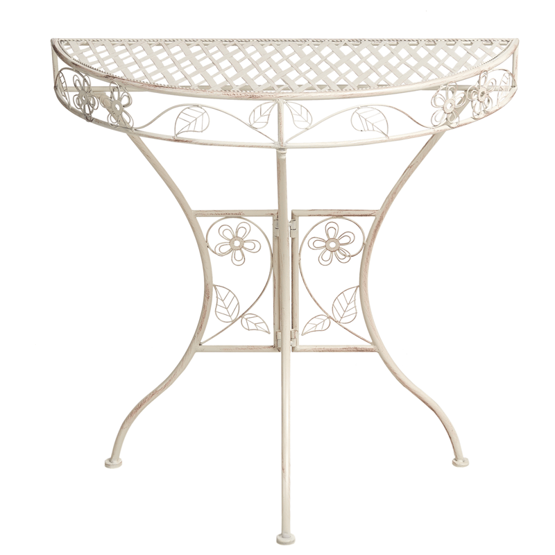 Bistropöytä ulos Yaviza 80 cm Rauta - Beige - Puutarhakalusteet - Terassipöydät - Kahvilapöytä