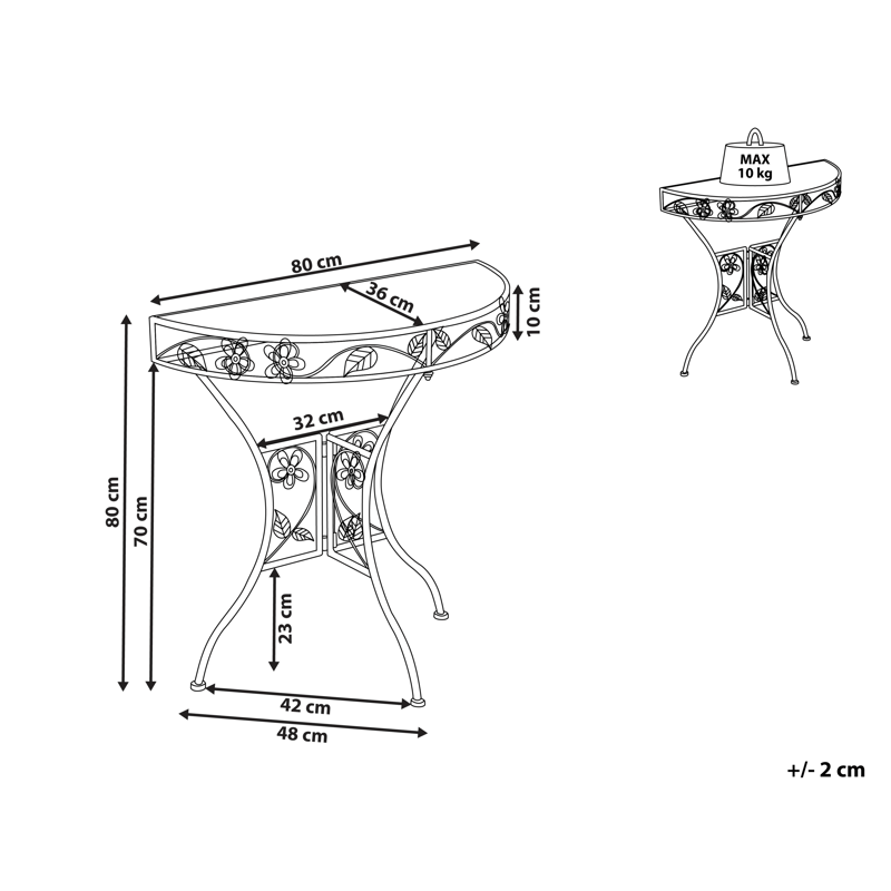 Bistropöytä ulos Yaviza 80 cm Rauta - Beige - Puutarhakalusteet - Terassipöydät - Kahvilapöytä