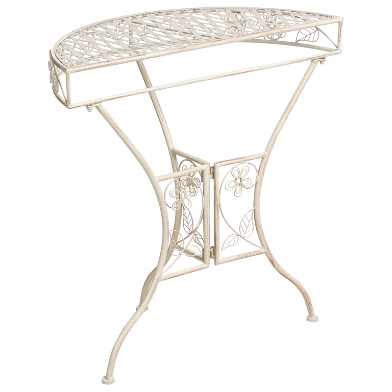 Bistropöytä ulos Yaviza 80 cm Rauta - Beige - Puutarhakalusteet - Terassipöydät - Kahvilapöytä