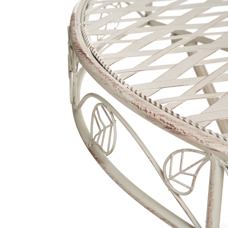 Bistropöytä ulos Yaviza 80 cm Rauta - Beige - Puutarhakalusteet - Terassipöydät - Kahvilapöytä