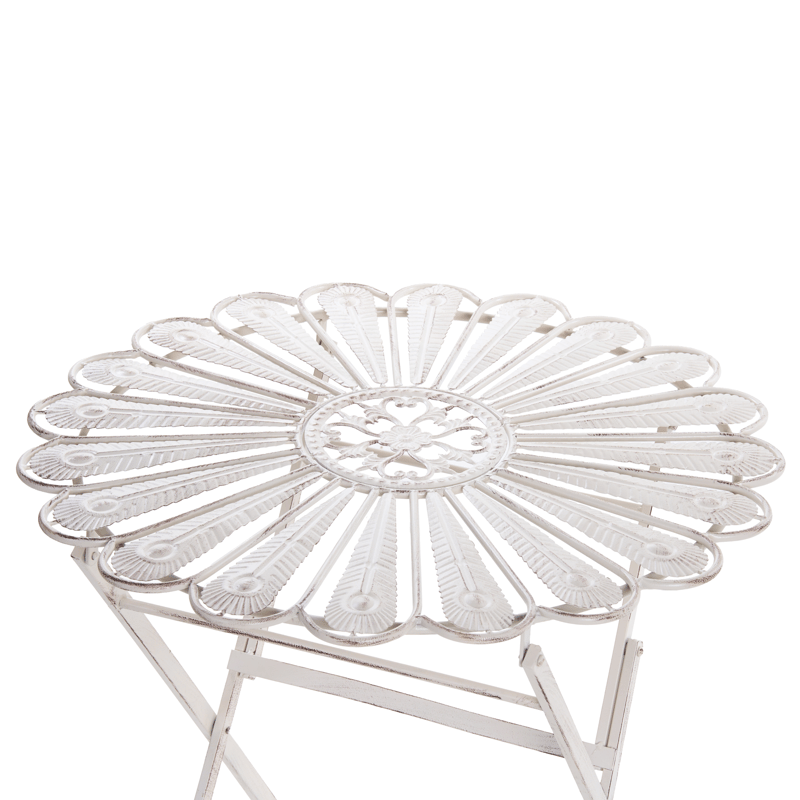 Bistropöytä ulos Pavia 71 cm Rauta - Valkoinen - Puutarhakalusteet - Terassipöydät - Kahvilapöytä