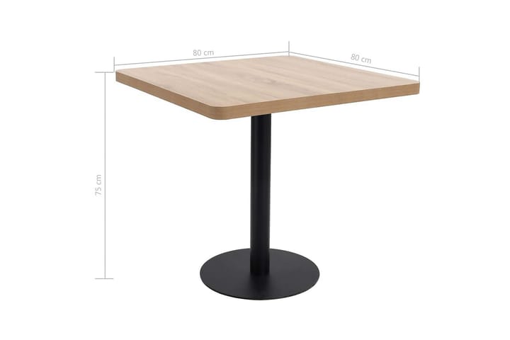 Bistropöytä vaaleanruskea 80x80 cm MDF - Ruskea - Kahvilapöytä