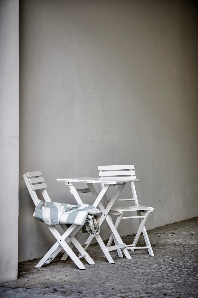 Cafépöytä Hillerstorp Åre valkoinen 58 x 58 cm - Valkoinen - Puutarhakalusteet - Terassipöydät - Kahvilapöytä