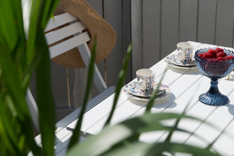 Cafépöytä Hillerstorp Åre valkoinen 95 x 72 cm - Valkoinen - Puutarhakalusteet - Terassipöydät - Kahvilapöytä