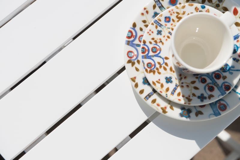 Cafépöytä Hillerstorp Åre valkoinen 95 x 72 cm - Valkoinen - Puutarhakalusteet - Terassipöydät - Kahvilapöytä