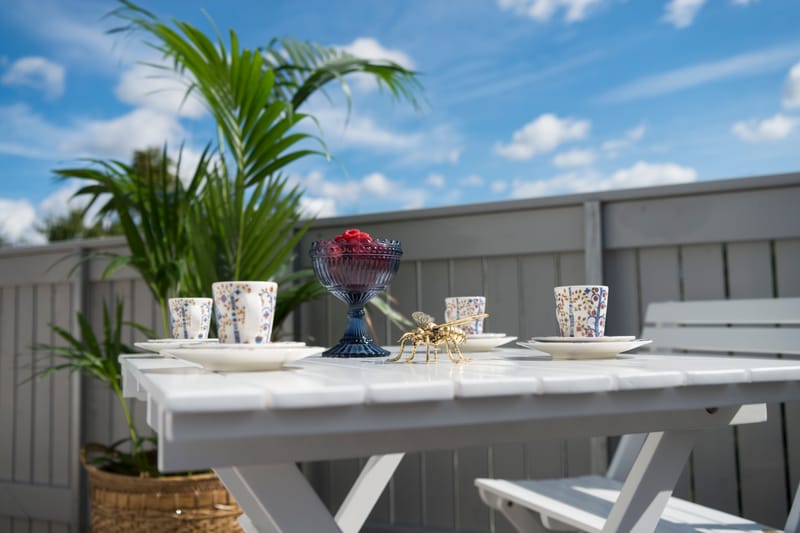 Cafépöytä Hillerstorp Åre valkoinen 95 x 72 cm - Valkoinen - Puutarhakalusteet - Terassipöydät - Kahvilapöytä