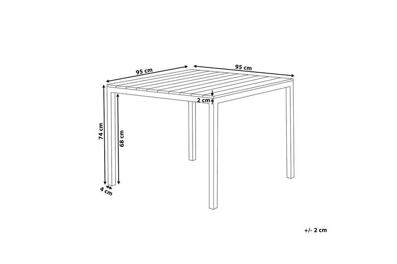 Edmundston Ruokapöytä 95x95 cm - Beige/Valkoinen - Puutarhakalusteet - Terassipöydät - Ruokapöytä terassille