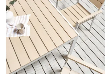 Grosseto Ruokapöytä 150x90 cm - Beige/Valkoinen - Puutarhakalusteet - Terassipöydät - Ruokapöytä terassille