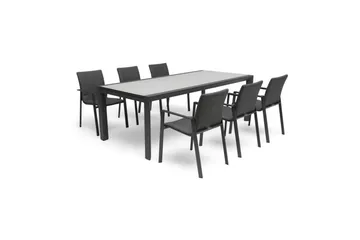 Hillerstorp Borgdala ulkopöytä 220/340 x 107 x K75,5 cm - Harmaa - Puutarhakalusteet - Terassipöydät - Ruokapöytä terassille
