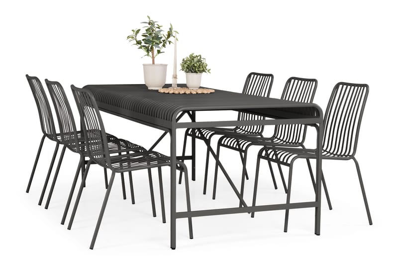 Jarva Ulkoruokapöytä 200 cm - Musta - Puutarhakalusteet - Terassipöydät - Ruokapöytä terassille