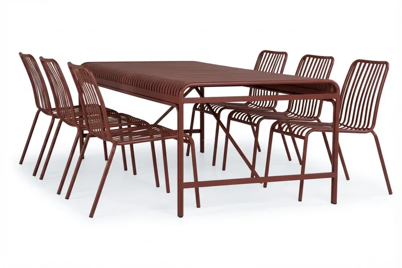 Jarva ulkoruokapöytä 200 cm - Punainen - Puutarhakalusteet - Terassipöydät - Ruokapöytä terassille