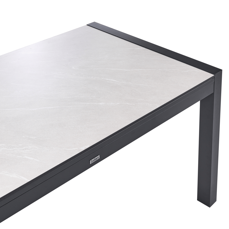 Jatkettava ruokapöytä ulos Binasco 160/220 cm - Beige/Musta - Puutarhakalusteet - Terassipöydät - Ruokapöytä terassille