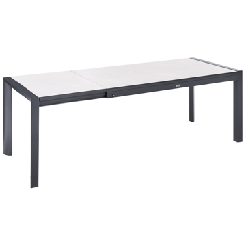Jatkettava ruokapöytä ulos Binasco 160/220 cm - Beige/Musta - Puutarhakalusteet - Terassipöydät - Ruokapöytä terassille