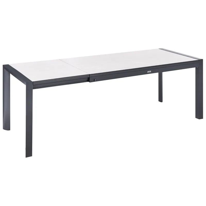 Jatkettava ruokapöytä ulos Binasco 160/220 cm, Beige/Musta