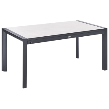 Jatkettava ruokapöytä ulos Binasco 160/220 cm - Beige/Musta - Puutarhakalusteet - Terassipöydät - Ruokapöytä terassille