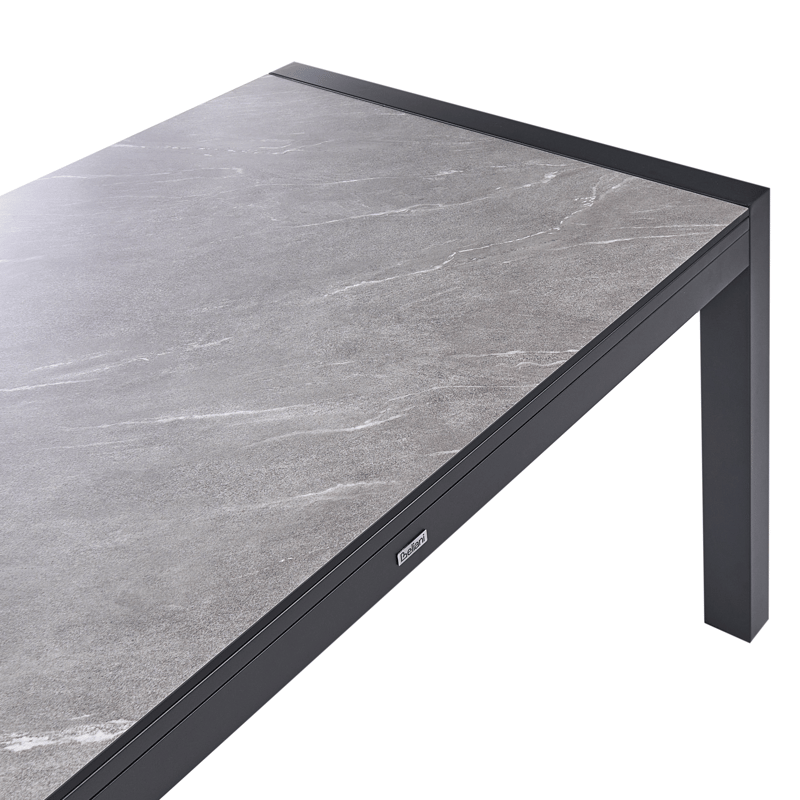 Jatkettava ruokapöytä ulos Binasco 90x160/220 cm - Harmaa/musta - Puutarhakalusteet - Terassipöydät - Ruokapöytä terassille