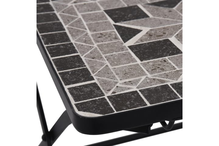 3-osainen mosaiikkibistrosarja keraamiset laatat harmaa - Harmaa - Kahvilapöytä