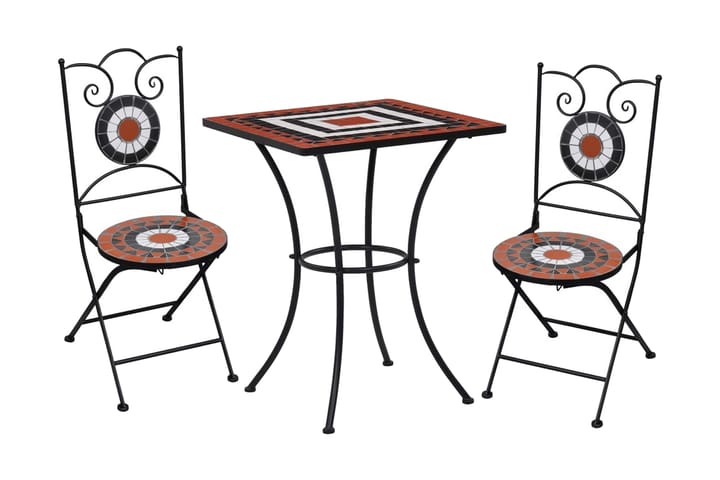 3-osainen mosaiikkibistrosarja keramia terrakotta & - Ruskea - Kahvilapöytä