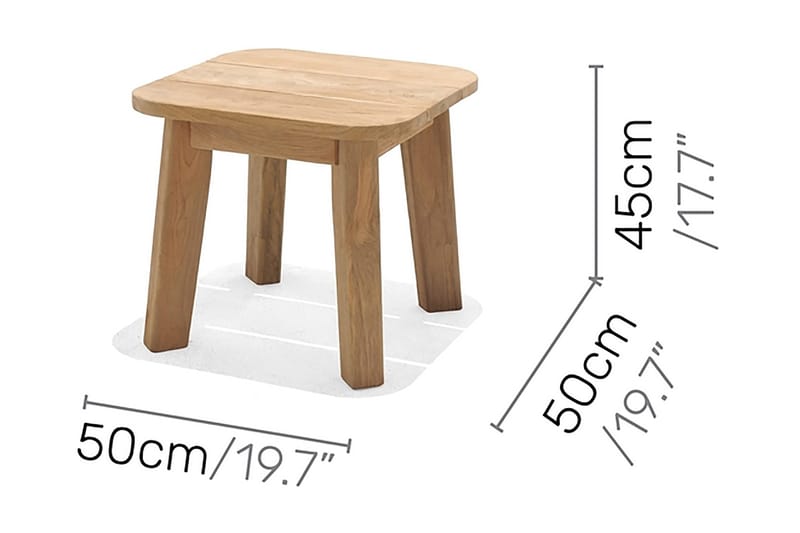 Barbados Sohvapöytä 50 cm - Puu/Luonnonväri - Puutarhakalusteet - Terassipöydät - Kahvilapöytä