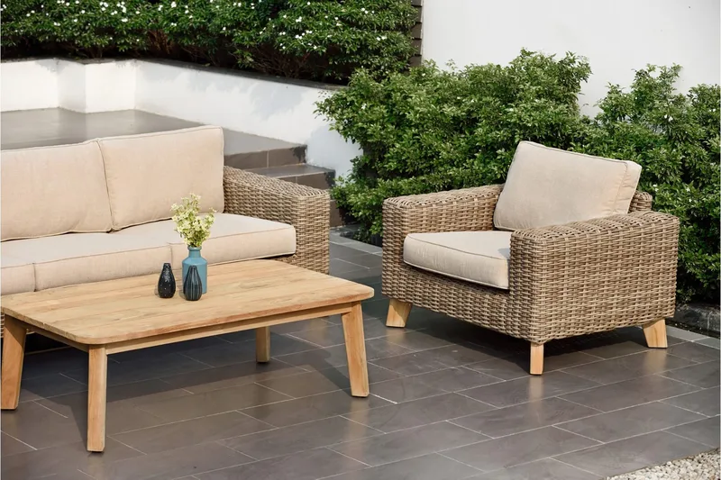 Barbados Sohvapöytä 80 cm - Puu/Luonnonväri - Puutarhakalusteet - Terassipöydät - Kahvilapöytä