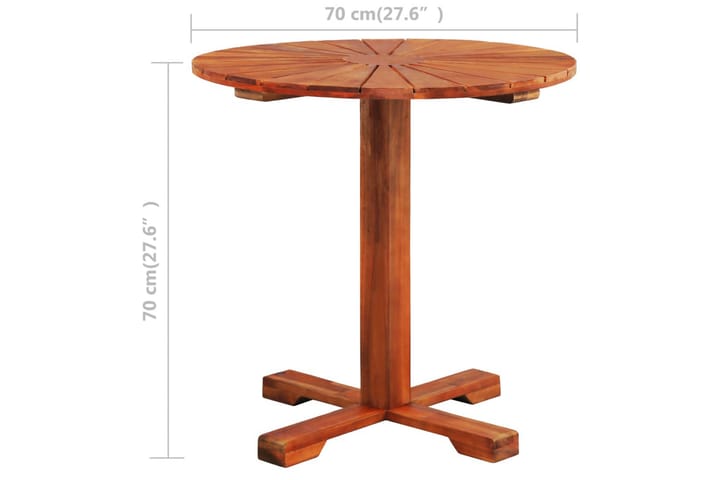 Bistropöytä 70x70 cm täysi akaasiapuu - Ruskea - Kahvilapöytä